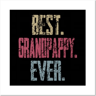 Vintage Best Grandpappy Ever Retro Funny Quotes Happy Fathers Day Posters and Art